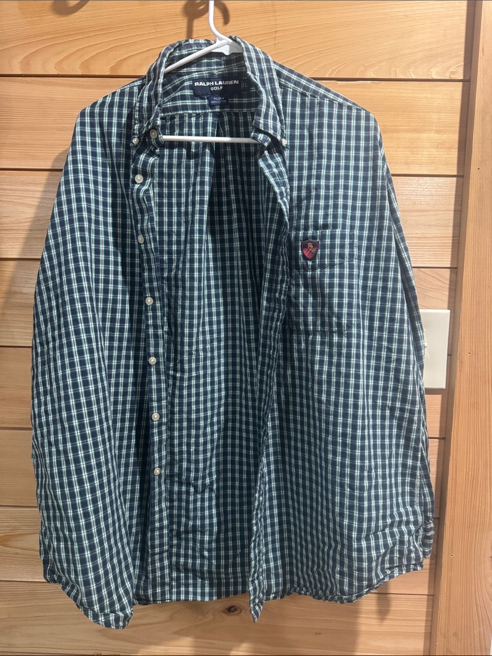 Ralph Lauren Blue and White Plaid Button-Up Shirt